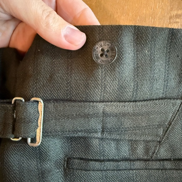 Ralph Lauren Double RL Black/Olive Broken Herringbone Straight Leg Trousers - Picture 5 of 10